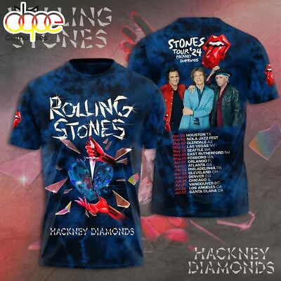 #ad Rolling Stones Hackney Diamonds Tour 2024 3D Fan Made Gift For Fans S 5XL $26.90