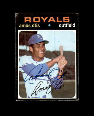 #ad Amos Otis Hand Signed 1971 Topps Kansas City Royals Autograph $13.00