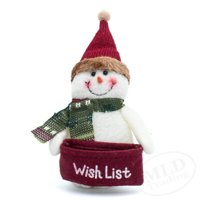#ad 8.25quot; Plush Holiday Snowman Toy Festive Christmas Decor with Weighted Base $14.99