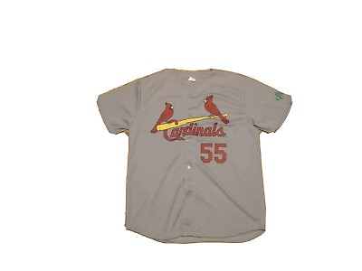 #ad St. Louis Cardinals Jersey Mens Size XL Stephen Piscotty #55 Baseball Gray SGA $27.60