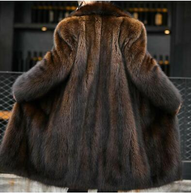 #ad Mink Fur Long Mens Coat Furry Overcoat Thicken Parkas Winter Warm Outwear Casual $127.83