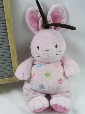 #ad Carter’s Child of Mine Pink Bunny Rabbit Flowers Musical Stuffed Plush 13” $59.99