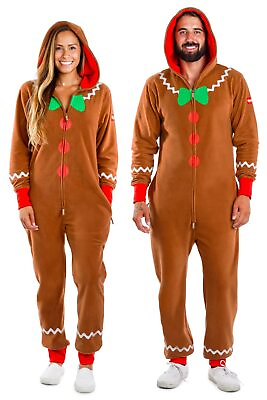 #ad Tipsy Elves Cozy Mens Gingerbread Jumpsuit Funny Gingerbread Cozy Christmas $63.99