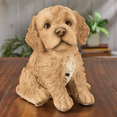Motion Activated Playful Barking Golden Retriever Puppy Dog Home Garden Statue $24.99