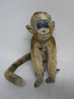#ad VINTAGE STEIFF MOHAIR MUNGO MONKEY with LONG TAIL amp; BLUE EYES 12quot; $300.00