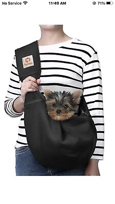 #ad TOMKAS Dog Sling Carrier for Small Dogs Puppy Carrier Black Checkered Plaid $16.95