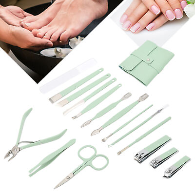 #ad 16Pcs Manicure Set Stainless Steel Nail Clippers Kit Manicure and Pedicure $14.60