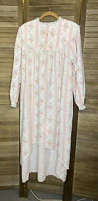 #ad Flannel Nightgown Medium Pink Hi Lo Customized READ $17.76