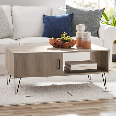 #ad Coffee Table with Storage Modern Hairpin Rectangle Coffee Table Oak Gray Living $115.00