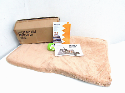#ad BarkBox Bark Home NIB Chipped Memory Foam Tan Dog Bed Cushion Size Large $33.00