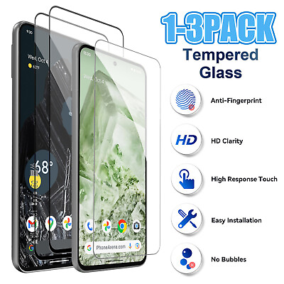 #ad 1 3 Pack For Google Pixel 8 Pro 7 Pro 7a 8 7 HD Tempered Glass Screen Protector $12.95