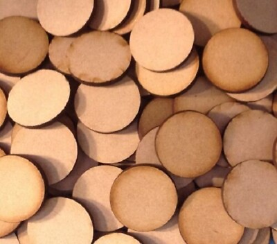 #ad 28mm Round x20 MDF Wooden Bases Laser Cut Circles Crafts FAST SHIPPING US SELLER $2.99