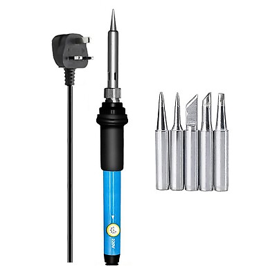 #ad Soldering Iron Direct Plug In Adjustable Temperature 110V 220V With 5 Iron Heads $11.80