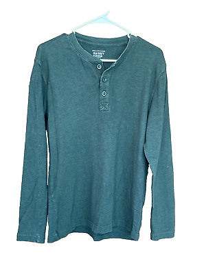 #ad Old Navy Henley Mens Medium Long Sleeve Shirt Green $17.99