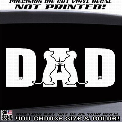 #ad Dachshund Dad Wiener Vinyl Decal Sticker Hot Dog Adopt Rescue Save Begging CUTE $18.20
