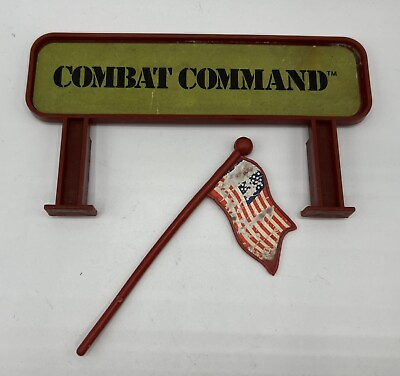 #ad Durham Industries 1972 Play N Carry Combat Command Play Set Flag amp; Sign Parts $5.99