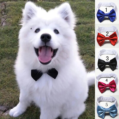 #ad Pets Dog Bow Tie Adjustable Cats Necktie Pet Collars Dog Bowtie Pet Supplies $5.99