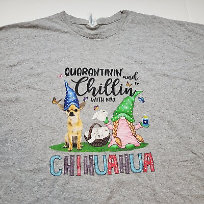 Quarantine Chilin With Me Chihuahua T Shirt Womens 4XL Dog 🦊48 $5.85