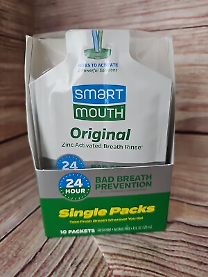 #ad SmartMouth Mouthwash Packets Clean Mint 10 Count TSA Approved $12.06