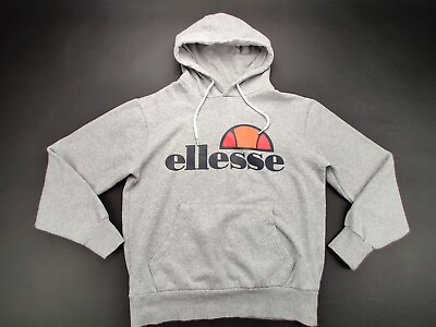 #ad Ellesse Men#x27;s Small Front Logo Pullover Sports Casual Light Heather Grey Hoodie $27.99