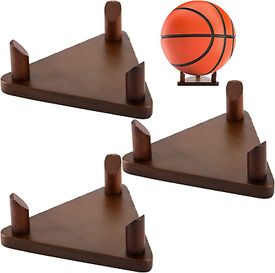 #ad 3 PACK Wooden Ball Storage Stand Holder Ball Display for Football Basketball New $19.86
