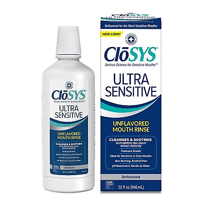 #ad CloSYS Sensitive Mouthwash Unflavored Liquid Free 32oz USA ** $18.00
