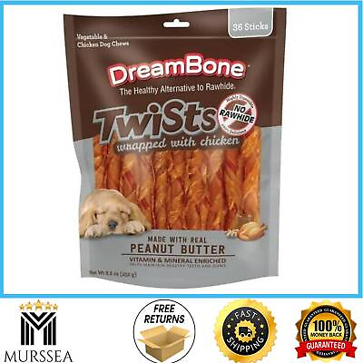 #ad DreamBone Twists Wrapped with Chicken Rawhide Free Dog Chews 8.8 Oz. 36 Count $17.45