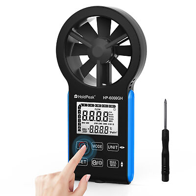 #ad CFM Anemometer Air Flow Meter Touch Screen Anemometer Measure wind velocity US $35.99