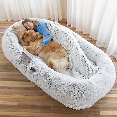 #ad Human Dog Bed 71#x27;#x27;x45#x27;#x27;x12#x27;#x27; Size Fits You and Pets Washable Faux Fur Dog B... $165.66
