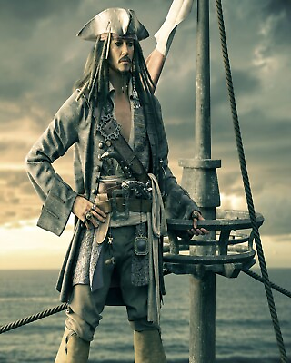 #ad Johnny Depp Jack Sparrow 8 x 10 Picture Print Photo Reprint Pirates Carribean $6.89