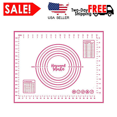 #ad Pink Non Stick Silicone Baking Mat Large Dough Rolling Pastry Mats 23.6quot;x15.7quot; $10.99