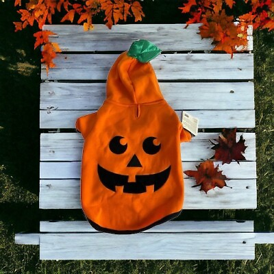 #ad Dog Pet Pumpkin Costume Size Large Orange Black Costume Clothes 17 19quot; NEW $12.80