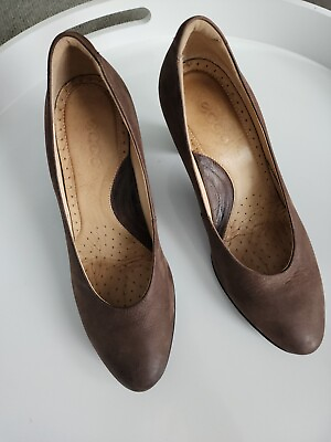 #ad Ecco Womens Brown Suede Leather Pump size 39 $14.63