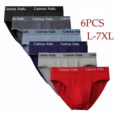 #ad 6pcs Lot Men#x27;s Underwear Male Solid Briefs Underpants for Men Brief Panties $29.17