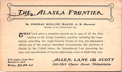 #ad 1903 The Alaska Frontier Postcard Philadelphia PA F34232 $3.99