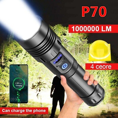 #ad 99900000 Lumens Super Bright LED Tactical Flashlight Rechargeable LED Work Light $10.99