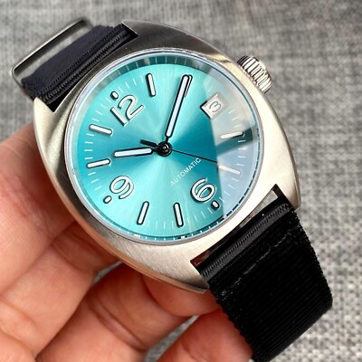 #ad Automatic Military Watch Men Tandorio 36mm Ice Blue Dial Date NH35A $63.98