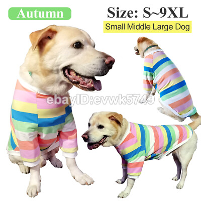 #ad Dog Shirt Sweater Striped Pet T Shirt Autumn Small Middle Large Dog Clothes $13.78