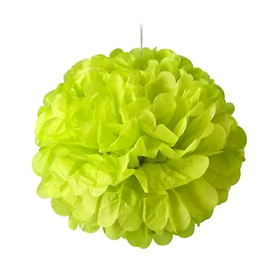 #ad Green Party Decor Lime Green Tissue Paper Pompoms 8in. 5 Pcs pm892310867 $8.95