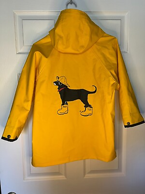 #ad VINTAGE The Black Dog Kids#x27; Classic Yellow Raincoat Jacket Size Kids Large $75.00
