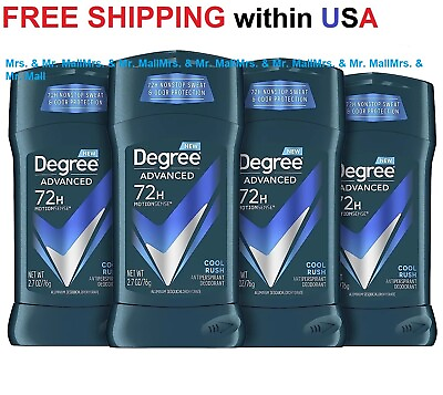 #ad Degree Men Advanced 72H Antiperspirant Deodorant Cool Rush 2.7 oz 4 Packs $23.89