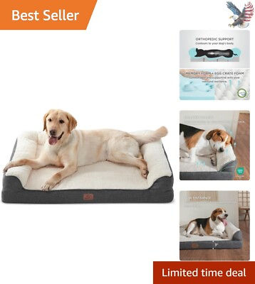 #ad Plush Sherpa Dog Bed with Waterproof Protection Easy Care Orthopedic Pet Couch $119.99
