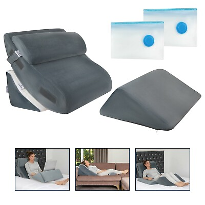 4 Pc Orthopedic Bed Wedge memory foam Pillow Post Surgery Adjustable Head pillow $119.99