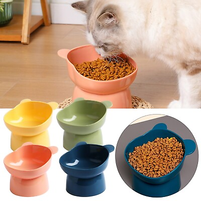 #ad Pet Supplies Water Bowl High Foot Cat Bowl Neck Cat Bowl Food Bowl Plastic $12.93