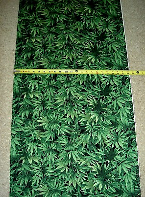 #ad Pot Weed Adult Leaves Marijuana C3819 Timeless Treasures durable Cotton fabric $9.49