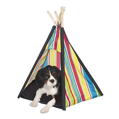#ad Pacific Play Tents Cozy Pet Teepee Dog House Small Wood Green Yellow All Lifesta $23.77