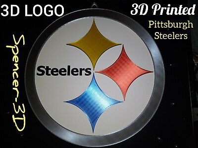 #ad 3D PRINTED NFL Pittsburgh Steelers 3D Graphics Logo sign 8quot; Outer Diameter $17.99