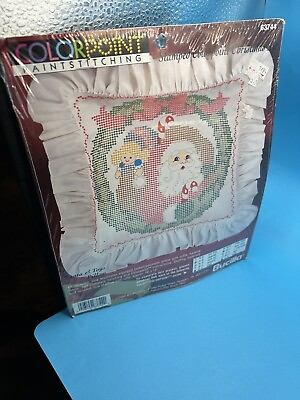 #ad COLORPOINT Paint Stitching Pillow Kit Santa Claus amp; Toys 1993 $5.13