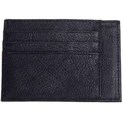 #ad Mad Style Mad Man Two Sided Card Case in Black Grained Leather $44.00