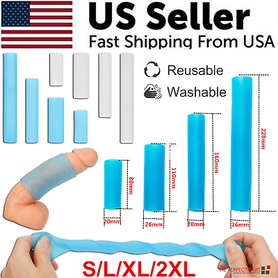 #ad Male Penis Extender Stretcher Max Vacuum Enhancer Enlarger Silicone Sleeve S XXL $6.69